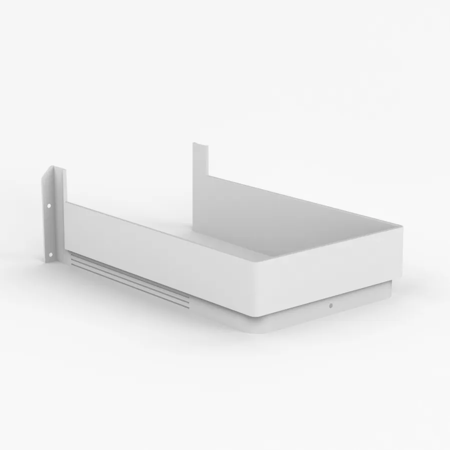 Wand zur Unterbringung des Siphons aus Thermoplastwerkstoff.