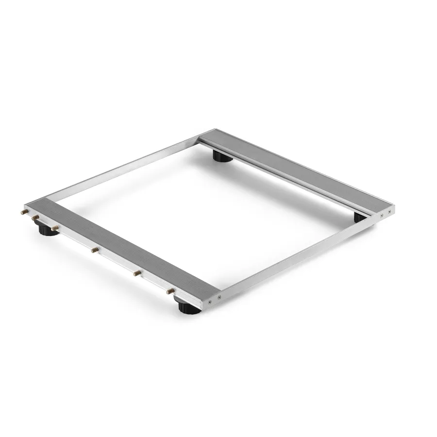 T6567 - Base colonna frigo in alluminio H 45 mm con basi e spine in legno