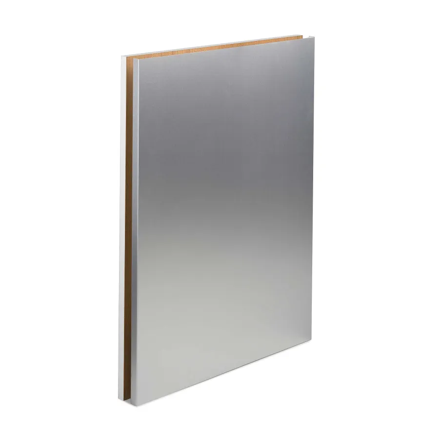 785L - Painted plain aluminium side cover for cabinet. 
Curved cover for side panels. 