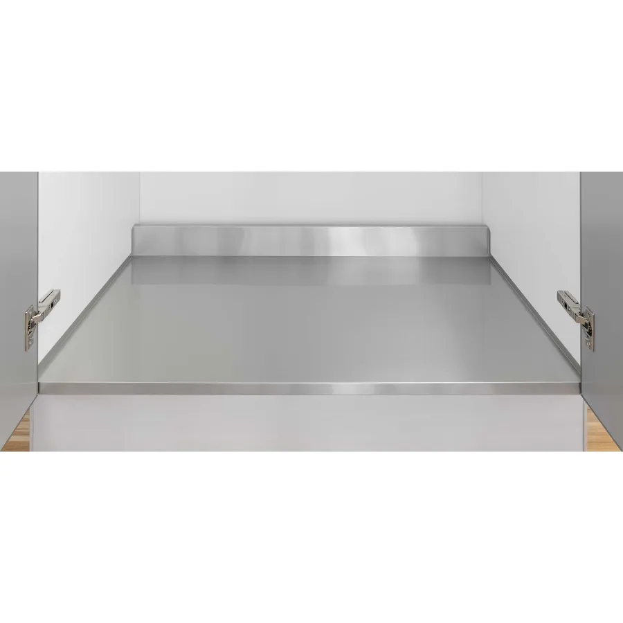 610/AL/LUX - Cabinet side panels, 18 mm thick.
Flat plain or gloss painted aluminium protector. 
Rear backsplash and curved sides.